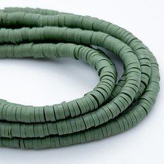 Бусина-диск, цвет хаки, размер 4 мм, цена за нить 40 см