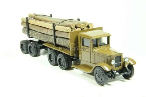 ZIS-6 Timber trailer biaxial with forest LOMO-AVM 1:43