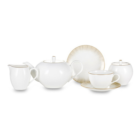 Сервиз чайный 21 предмет на 6 персон Narumi Сверкающее золото