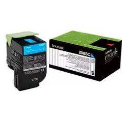 Картридж для принтеров Lexmark CX310/410/510 голубой (cyan). Ресурс 2000 стр (80C8SCE)