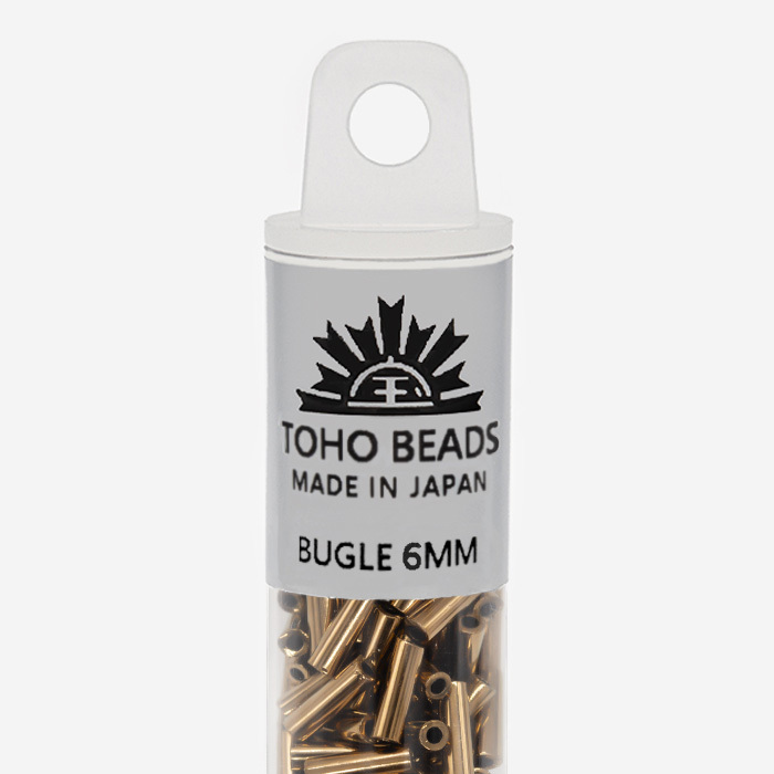 Японский бисер TOHO Bugle (стеклярус) 6mm (№221), металлизированный, непрозрачный глянцевый