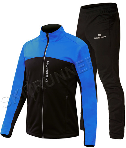 Детский утеплённый лыжный костюм Nordski Active Base Blue-Black 2020