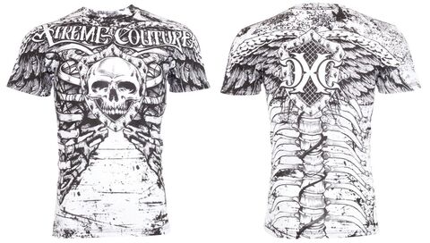 Xtreme Couture | Футболка мужская ANATOMY White X792WH от Affliction перед и спина