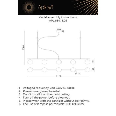 Подвесной светильник Aployt Sylwia APL.634.13.05