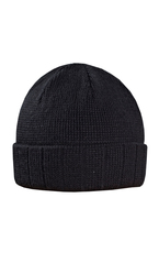 Шапка 3х нитка черная с отворотом на флисе