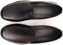 Мужские осенние туфли слипоны кожа smart casual Broni M36-01 Black.