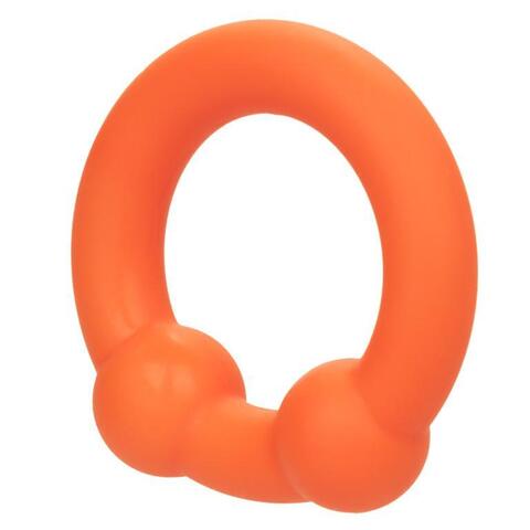 Оранжевое эрекционное кольцо Liquid Silicone Dual Ball Ring - California Exotic Novelties Alpha SE-1492-12-2