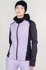 Премиальный костюм для лыж и зимнего бега Nordski Hybrid Hood Black/Lavender женский NSW853827-NSW875100