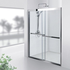 Aquanet 183848 Компл.3 - NPD6122 Откатная дверь DELTA (1400х2000) нержавеющая сталь 2 стекла откатных прозр 8 мм (183848) фото