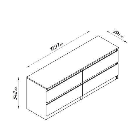 Тумба Кастор 4 ящика, белый
