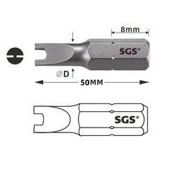 Бита Spanner SP 2,3 х50мм S2 1шт SGS 6350-U2.3
