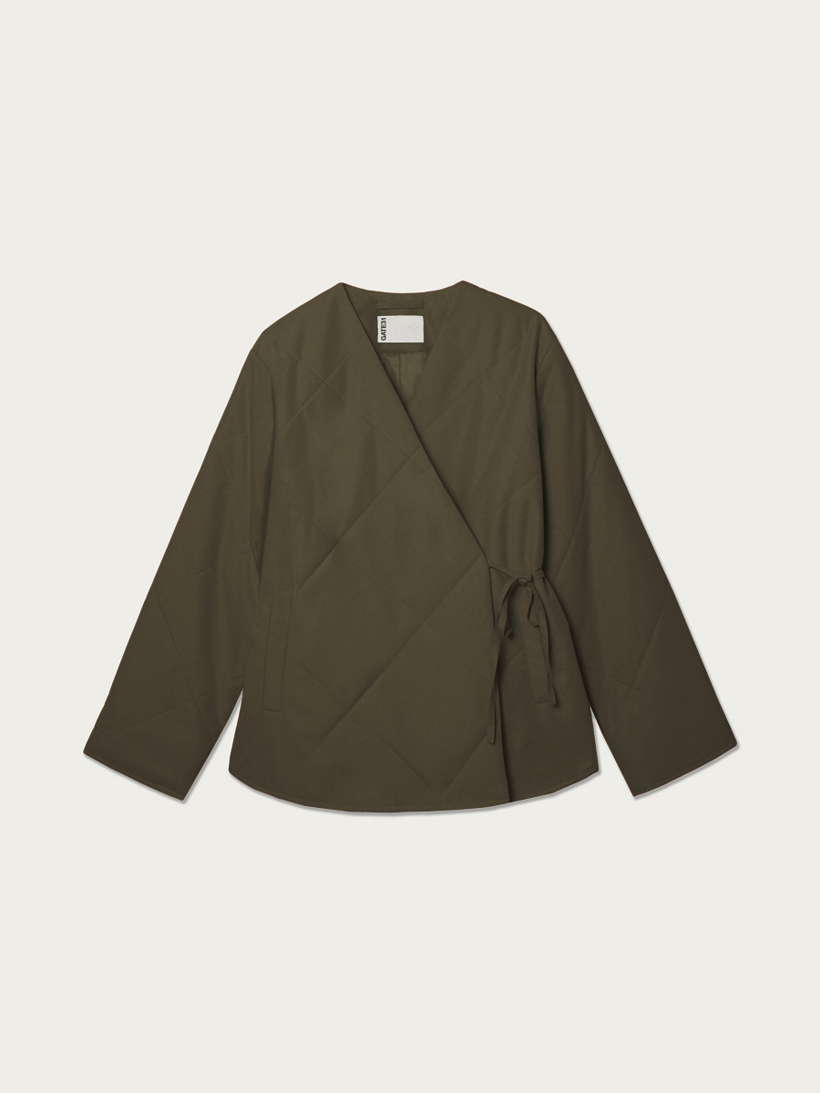 Quilted buttoned jacket Luga with a hood