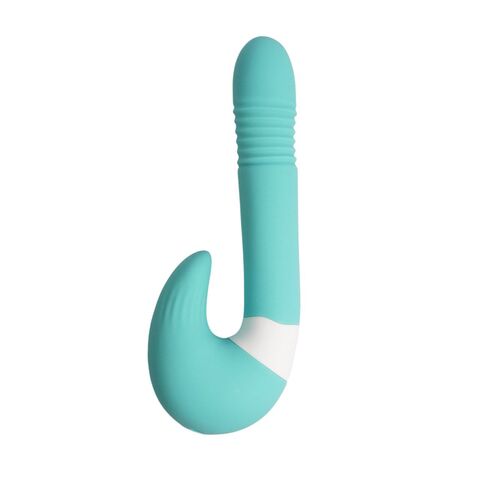 Бирюзовый вибростимулятор зоны G 2-в-1 - Youvic CM910-BLUE