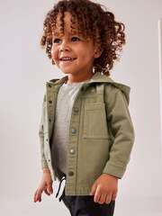 Куртка джинсовая с капюшоном для мальчика Next K83-426, Хаки