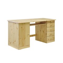 Письменный стол Вадим деревянный, офисный стол из массива сосны