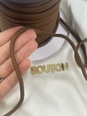 Шнур круглый коричневый метражом 5 мм