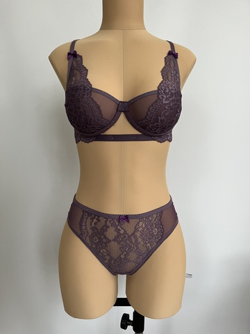 Кружево эластичное фиолетовое темное 20 см, Китай