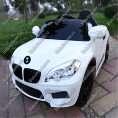Детский электромобиль "BMW/БМВ" белый, расширенная комплектация