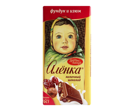 Шоколад Аленка 90г с фундуком и изюм, шт