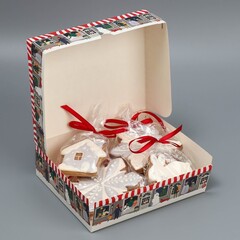 Коробка сборная одиночная Прямоугольник, «С Новым годом», 20*17*6 см