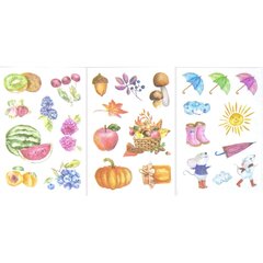 
          Наклейки детские Alingar, 10 см х 18,5 см, "Нежность", ассорти, (кофе, сладости, роллы), бумага, пакет с европодвесом