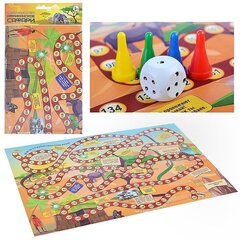 Игра-ходилка, Ракета "Афринканское сафари", 3 +, размер игрового поля 420 х 300 мм, в комплекте кубик, 4 фишки, пакет с европодвесом