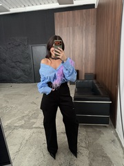 Джинсы с разрезами чёрные