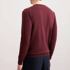 Пуловер мужской Seidensticker 01.251600-49 вишневый из шерсти Мерино