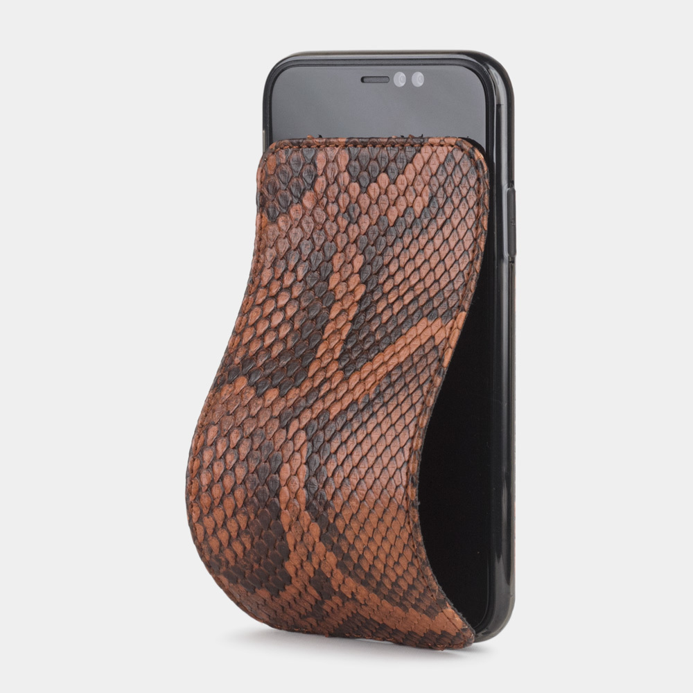 Чехол для iPhone XR из натуральной кожи питона, цвета коньяк
