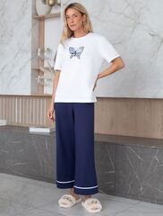 Футболка с принтом свободная эластичная из премиального хлопка  D49.136 (130817)