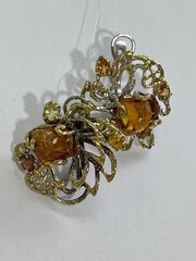 Цитрин (серьги из серебра)