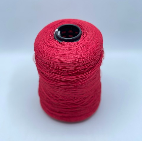 Бобинная пряжа (пр.Италия),Linette Pailletes, 450/100гр, 80% Лен, 20% Полиэстер(пайетка), цвет-Малиновый+пайетка. арт.37932