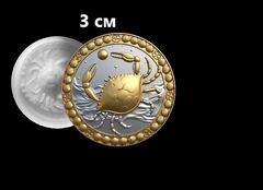 Силиконовый молд Знак зодиака Рак 3 см