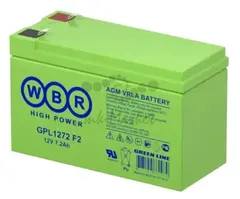 Аккумуляторная батарея WBR GPL1272 F2 (12В/7,2Ач, универсальная, AGM, Клемма: F1/F2, ДхШхВ: 151x65x100, срок службы: 12