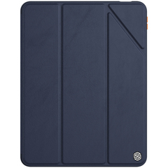 Синий чехол книжка от Nillkin для iPad Air 10.9 с 2020 года Air 4, серия Bevel Leather Case, функция пробуждения и сна