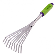 Грабли веерные 9 - зубые, 130 х 420 мм, стальные, пластиковая рукоятка, Connect, Palisad