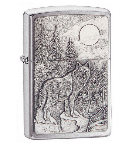 Зажигалка ZIPPO Classic Brushed Chrome латунь/сталь, серебристая, матовая, 36x12x56 мм (20855)