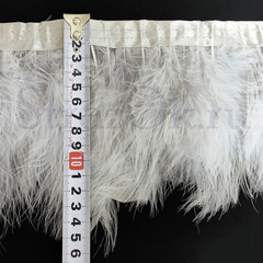 Купить оптом перья Марабу на ленте белые Light Grey в интернет-магазине