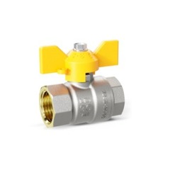 Кран шаровой латунный полнопроходной для газа ВР ручка-бабочка LD Pride