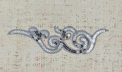 Термоаппликация орнамент люрекс пайетки, р. 17,5х5 см