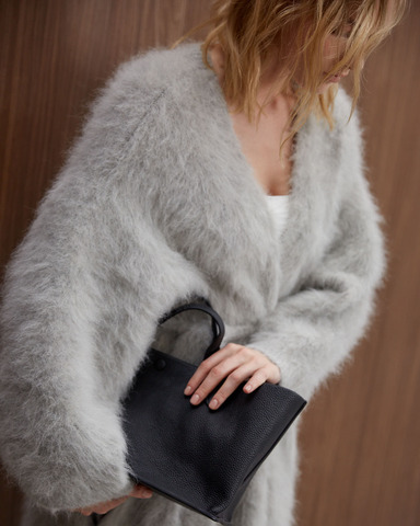 Кардиган из альпака светло-серый