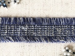 Тесьма текстиль, люрекс с бахромой, ш. 3,5 см.