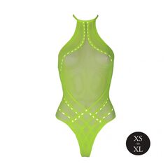 Неоновое зеленое боди Body with Halter Neck - 