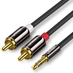 Кабель UGREEN AV116 (10591) 3.5mm Male to 2RCA Male Cable, 5м, черный