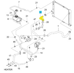 ПАТРУБОК РАДИАТОРА НИЖНИЙ AVEO 1,2 DOHC GM