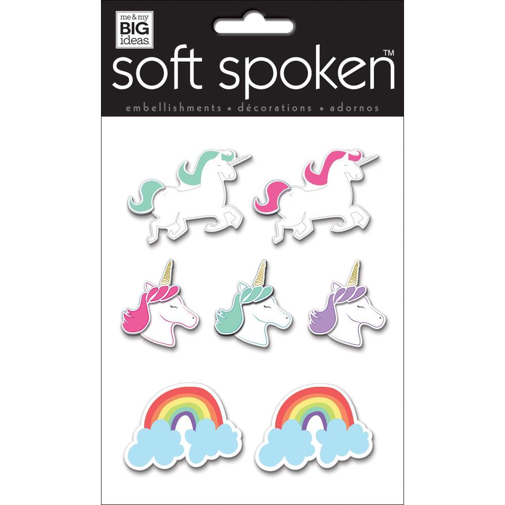 Стикеры обьемные - Soft Spoken Themed -Unicorns And Rainbows