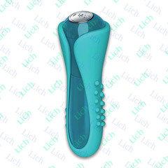 Голубой мини-вибратор с двумя сменными насадками Io Key