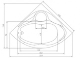 Угловая акриловая ванна ПАНОРАМА 155