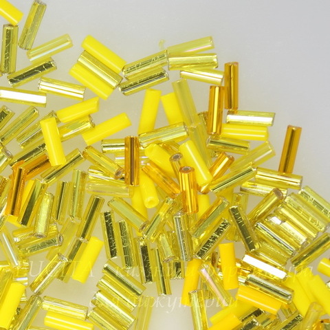 Бисер Preciosa стеклярус #3, желтый Lemon mix