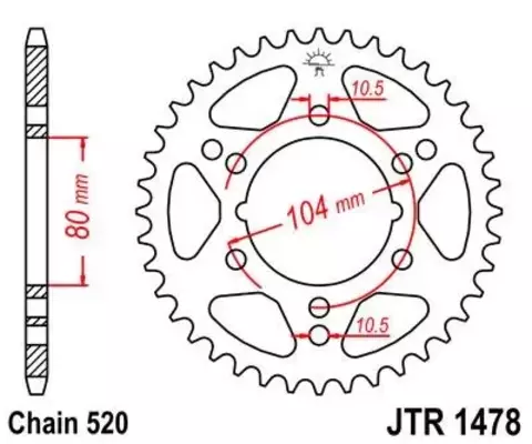 Звезда ведомая JTR1478 40